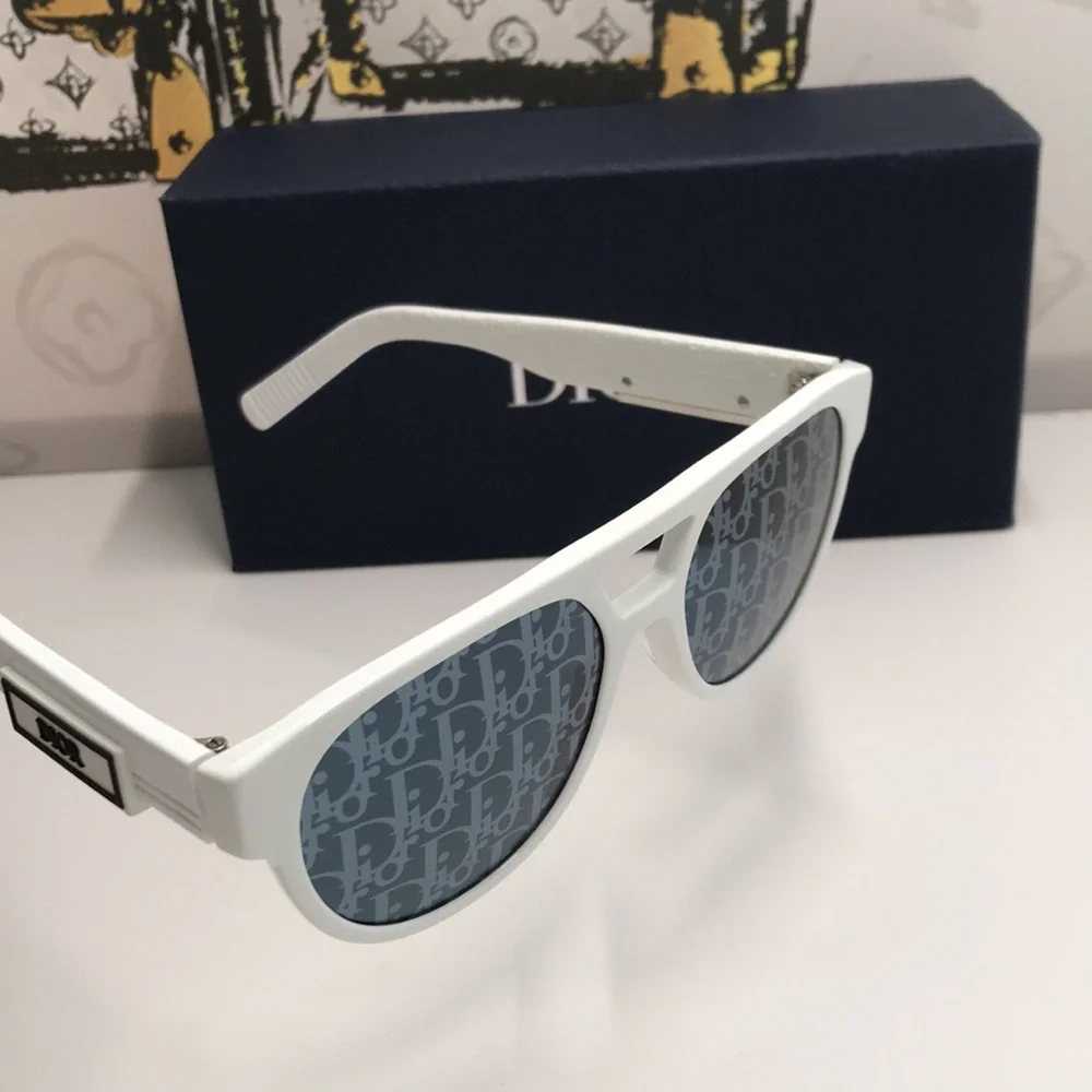 New Authentic Dior White Acetate Sunglasses DIOR B23 R 11